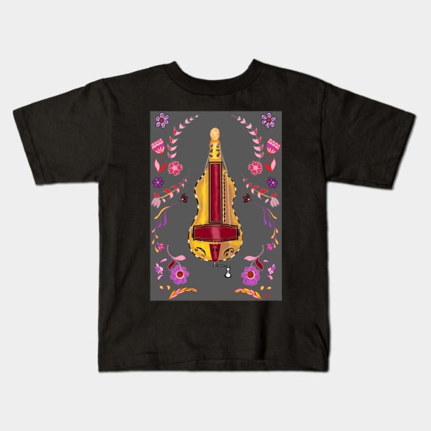 Floral Hurdy Hurdy Kids T-Shirt by inkle